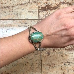 Sterling silver and turquoise cuff bracelet